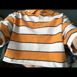 Striped adidas cropped collared shirt